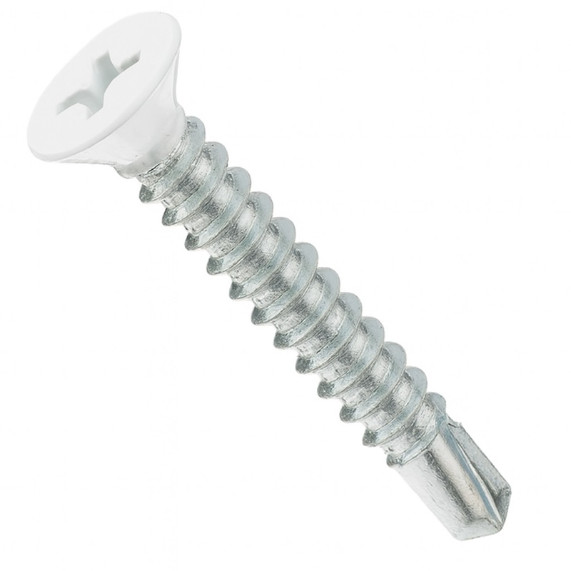 6T150TPF0Z/02WT 6-20 X 1 1/2 PH FLAT SDS PT.#02 WHITE  ZN